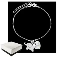 Biżuteria dla dzieci - Bransoletka dla Dziewczynki Słonik Serce Srebro 925 Urodziny PREZENT - miniaturka - grafika 1