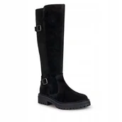 Kozaki damskie - Geox Iridea Kozaki Damskie Skórzane Czarne 38 Ż5c - miniaturka - grafika 1