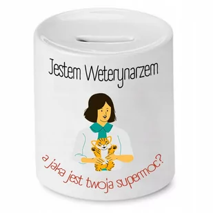 SKARBONKA DLA WETERYNARZA JESTEM WETERYNARZEM z Nadrukiem ze Zdjęciem - Skarbonki - miniaturka - grafika 1
