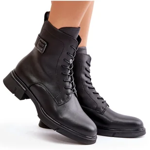 Ocieplane Botki Workery Damskie Skóra Naturalna Czarne Vinceza 66688 - Botki damskie - miniaturka - grafika 1