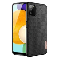Etui i futerały do telefonów - Dux Ducis Fino etui pokrowiec pokryty nylonowym materiałem Samsung Galaxy A03s czarny - miniaturka - grafika 1