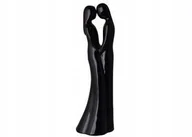 Figurki dekoracyjne - Figurka para czarna ceramiczna na prezent ślub 23 cm - miniaturka - grafika 1