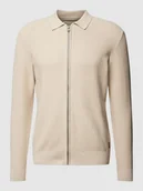 Swetry męskie - Kurtka z dzianiny z kołnierzykiem polo - miniaturka - grafika 1