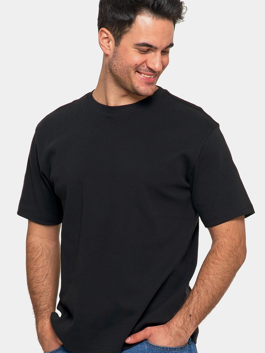 T-shirt bawełniany gładki czarny 2XL