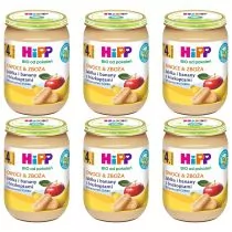 Hipp Owoce & Zboża Jabłka i banany z biszkoptami po 4. miesiącu zestaw 6 x 190 g Bio - Desery dla dzieci - miniaturka - grafika 1