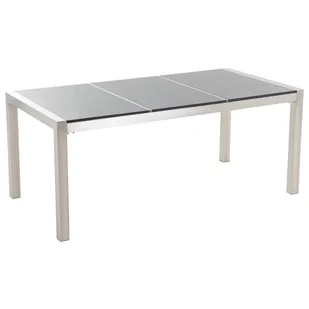 Beliani Stół ogrodowy granitowy dzielony blat 180 x 90 cm szary GROSSETO 12380 - Stoły ogrodowe - miniaturka - grafika 1
