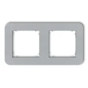 Klawisze i ramki - Karlik Ramka podwójna zaokrąglona MINI - srebrny metalik - miniaturka - grafika 1