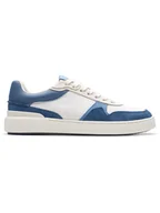 Trampki męskie - Clarks Skórzane sneakersy "CourtLite Race" w kolorze niebiesko-białym - miniaturka - grafika 1