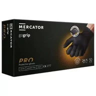 Rękawiczki jednorazowe - Mercator Gogrip Black rękawice nitrylowe bezpudrowe rozmiar L 50 sztuk - miniaturka - grafika 1