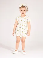 Kombinezony dla dzieci - Dziewczęcy rampers na lato cytrynki Nicol,r.62 - miniaturka - grafika 1