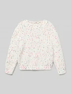 Swetry dla dziewczynek - Sweter z dzianiny o kroju regular fit ze wzorem na całej powierzchni model ‘LUDI’ - miniaturka - grafika 1