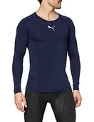 Koszulki męskie - Puma Mężczyźni Liga Baselayer Tee Ls Koszulka Kompresyjna, Granatowy (Peacoat), L - miniaturka - grafika 1
