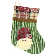 Ozdoby bożonarodzeniowe - SKARPETA MIKOŁAJKOWA Z MIKOŁAJEM NA PREZENTY 24 CM - miniaturka - grafika 1