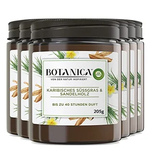 Botanica by Air Wick 6 x świeca zapachowa w słoiku – do 40 godzin na świecę – zapach: słodka trawa i drzewo sandałowe – zrównoważona produkcja z naturalnych składników – 6 x 205 g świeca w słoiku - Świece - miniaturka - grafika 1