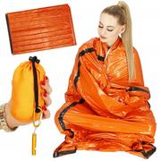Survival - akcesoria - Folia termiczna 212x90 cm outdoor lekka śpiwór termiczny pomarańczowy Springos - miniaturka - grafika 1