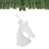 Ozdoby bożonarodzeniowe - Zawieszka choinkowa biały aniołek na choinkę 16,5 cm CA0049 - miniaturka - grafika 1