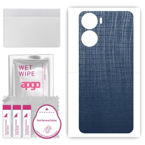 folia naklejka skórka strukturalna na TYŁ do ZTE Ivy - Tkanina Granatowa - apgo SKINS