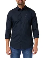 Koszulki męskie - Armani Exchange Męska koszulka z długim rękawem Sustainable Regular Fit, z nadrukiem logo Eagle, niebieski, XS - miniaturka - grafika 1