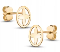 Biżuteria dla dzieci - ZŁOTE KOLCZYKI NA SZTYFT KWIAT KÓŁKO 585 - miniaturka - grafika 1