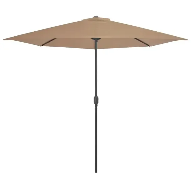 Parasol balkonowy półokrągły UV, poliester, szarobrązowy, 300x155x223