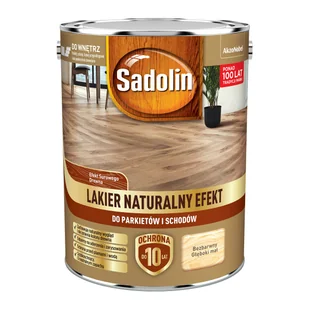 Lakier do parkietu i schodów bezbarwny głęboki mat 4.5 l Sadolin - Lakiery do drewna - miniaturka - grafika 1