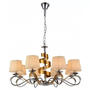 Candellux DENIS Lampa wisząca Żyrandol Chrom/złoty 8x40W E14 38-23469 - Lampy sufitowe - miniaturka - grafika 1