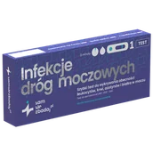 Testy ciążowe i diagnostyczne - Sam się zbadaj Infekcje dróg moczowych, szybki test do wykrywania obecności leukocytów, krwi, azotynów i białka w moczu, 1 sztuka - miniaturka - grafika 1
