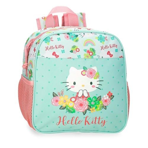 Hello Kitty Floral Kitty Plecak Przedszkole Zielony 23x25x10 cms Poliester