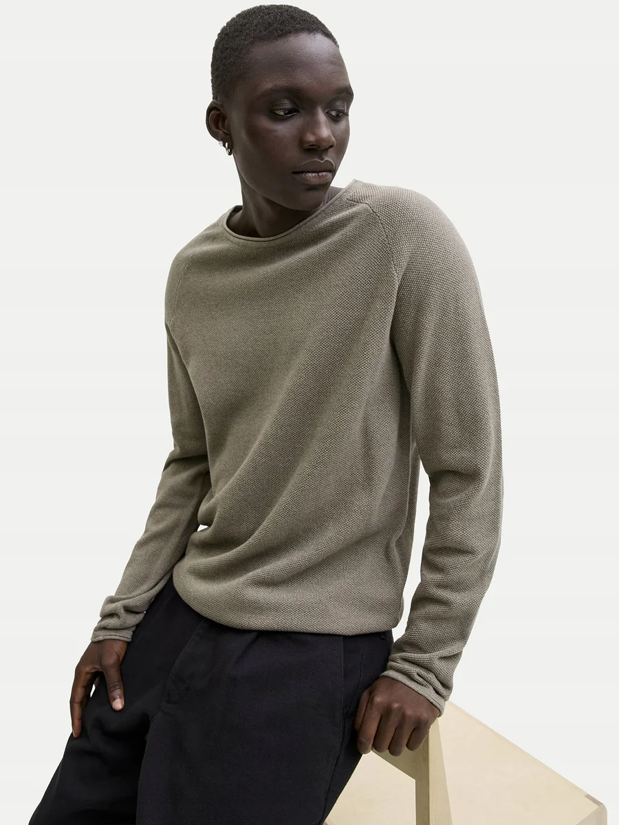 JACK&JONES SWETER KHAKI MĘSKI BAWEŁNIANY XL 12GA