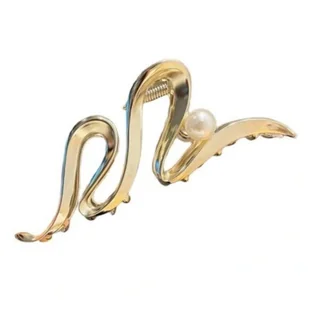 Spinka Klamra Do Włosów Złota Klips Spinki Do Włosów Dla Dziewczynki Perła - Ozdoby do włosów - miniaturka - grafika 1