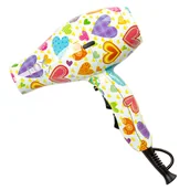 Suszarki do włosów - Profesjonalna suszarka z jonizacją + dyfuzor FOX ART HEARTS limited edition - miniaturka - grafika 1