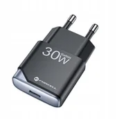 Ładowarki do telefonów - Ładowarka sieciowa do telefonu Forcell F-Energy Ultra Slim GaN III USB C PD QC4.0 3A 30W B130101-E czarna - miniaturka - grafika 1