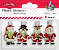 Pozostałe akcesoria dla plastyków - Titanum Klamerki drewniane z dekorem 4szt - miniaturka - grafika 1