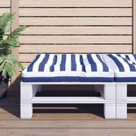 Poduszki na krzesła - vidaXL Poduszka na paletę, niebiesko-białe paski, 70x70x12 cm, tkanina - miniaturka - grafika 1