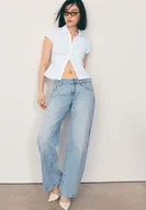 Koszule damskie - Stradivarius Koszula z krótkim rękawem i odcięciem pod biustem Biały L - miniaturka - grafika 1