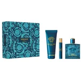 Zestawy perfum męskich - Versace Eros zestaw woda perfumowana spray 100ml + żel pod prysznic 150ml + woda perfumowana spray 10ml - miniaturka - grafika 1