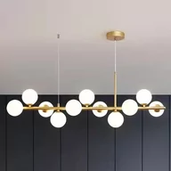 Lampy sufitowe - 11-punktowa lampa wisząca CGHELMILK złota szklane kule - miniaturka - grafika 1