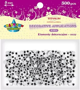 Titanum Elementy dekoracyjne oczka bez rzęs 5mm 300szt TITANUM - Dekoratorstwo - miniaturka - grafika 3