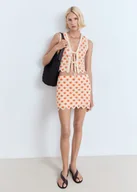 Spódnice - MANGO - Szydełkowa minispódniczka pomarańczowy - XL - Kobieta - miniaturka - grafika 1