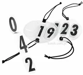 Akcesoria jeździeckie - HORZE Numerek startowy 3 cyfry mocowane na gumki 2 szt - miniaturka - grafika 1