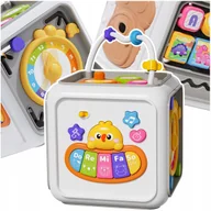 Klocki - KREATYWNA KOSTKA AKTYWNOŚCI ROZWOJOWA EDUKACYJNA GRA ZĘBATKI 6W1 INTERAKTYW - miniaturka - grafika 1