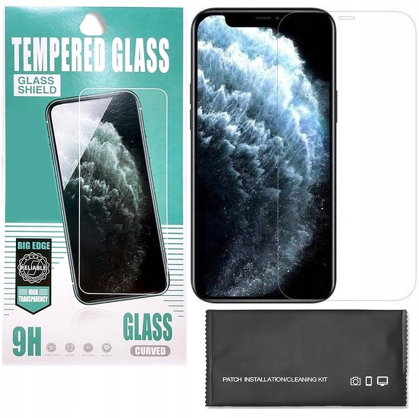 SZKŁO HARTOWANE do iPhone 11 PRO MAX / XS MAX PREMIUM 9H BIG EDGE ZESTAW