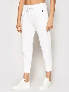 Polo Ralph Lauren Spodnie dresowe Akl 211794397002 Biały Regular Fit - Spodnie sportowe damskie - miniaturka - grafika 1