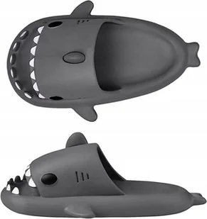 Klapki Rekiny Antypoślizgowe CZARNE 38-39 - Buty dla dziewczynek - miniaturka - grafika 1