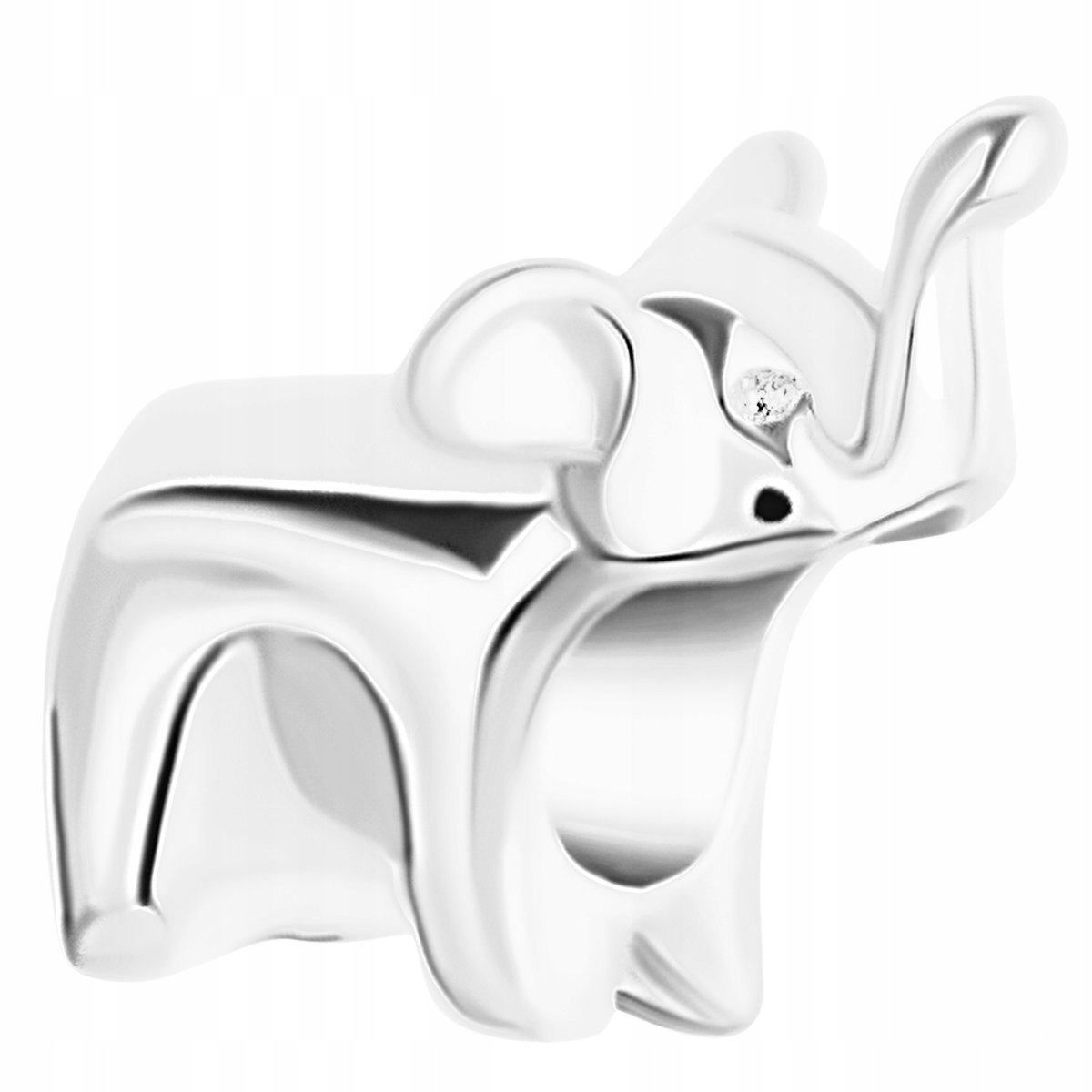 CHARMS SREBRNY ze Słoniem Zwierzę Koralik Lśniący Słoń Słonik SREBRO 925