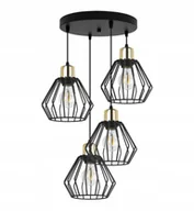 Lampy sufitowe - Lampa Wisząca Druciana Czarno Złota Loft Industrialna Light Home - miniaturka - grafika 1