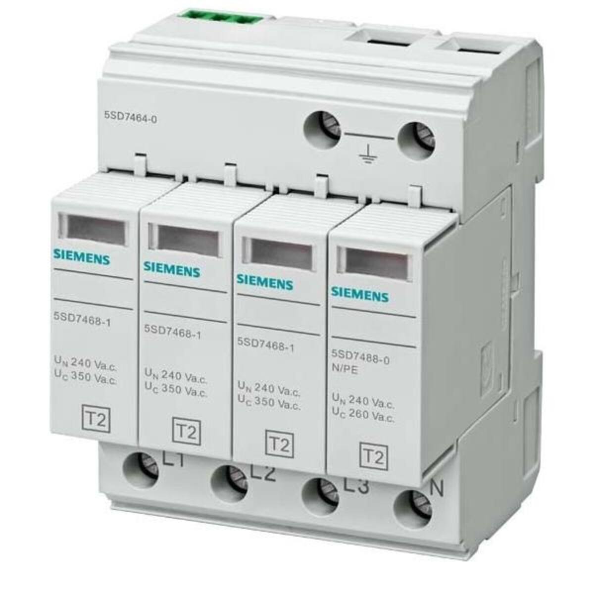 Siemens Ogranicznik przepięć C TYP 2 4P 40kA 350V układ 3+1 5SD7464-0 5SD7464-0