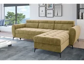 Pościel - Jasnobeżowy narożnik rozkładany Bjorn z pojemnikiem na pościel. - miniaturka - grafika 1