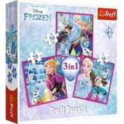 Puzzle - Puzzle 3w1 Zimowa magia. Frozen Trefl - miniaturka - grafika 1