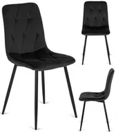 Krzesła - Krzesło ROBIN Czarne Welur Salonu Jadalni Loft - miniaturka - grafika 1